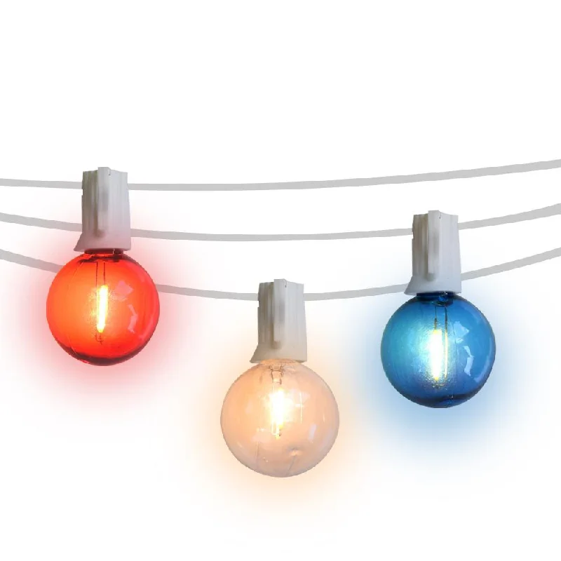 String Lights with Edison Bulbs for Rustic AmbiancePatriotic 4th of July Outdoor Patio String Light with Shatterproof LED Bulbs, White Cord String Lights with Edison Bulbs for Rustic AmbiancePatriotic 4th of July Outdoor Patio String Light with Shatterproof LED Bulbs, White Cord