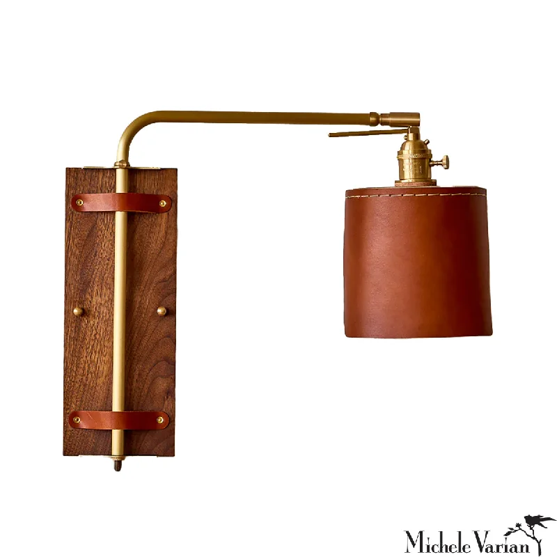 Color - Tunable Industrial Lighting for Special ApplicationsBrown Leather Wall Sconce Light Color - Tunable Industrial Lighting for Special ApplicationsBrown Leather Wall Sconce Light