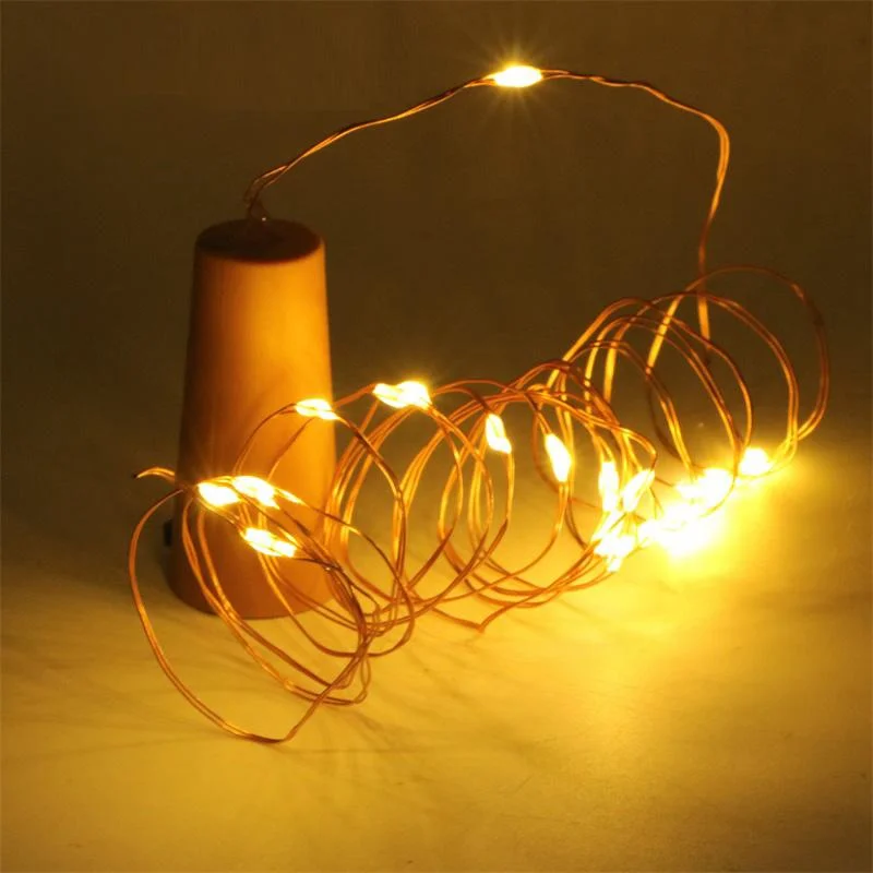 LED String Lights with Warm White GlowPatio Fairy Battery LED lights with Copper String