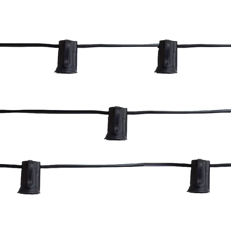 String Lights for DIY Home Decor Projects(Cord Only) 100 Socket Outdoor Patio DIY String Light, 102 FT Black w/ E12 Base, Expandable End-to-End String Lights for DIY Home Decor Projects(Cord Only) 100 Socket Outdoor Patio DIY String Light, 102 FT Black w/ E12 Base, Expandable End-to-End