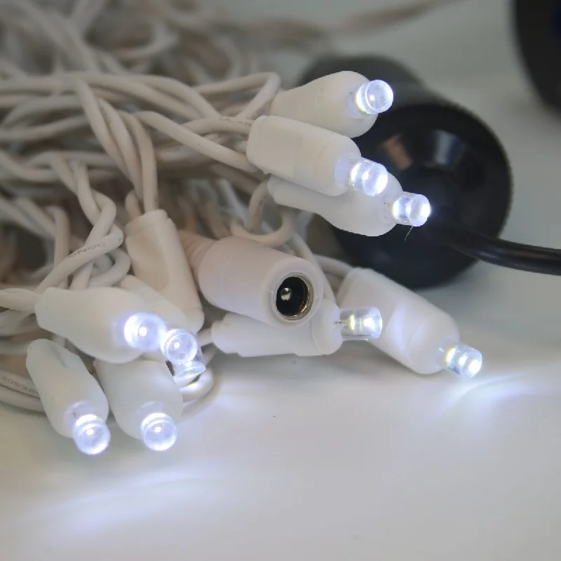 Solar - Powered String Lights for Energy - Saving Backyards12 Volt LED Light Set Pure White White Wire Solar - Powered String Lights for Energy - Saving Backyards12 Volt LED Light Set Pure White White Wire