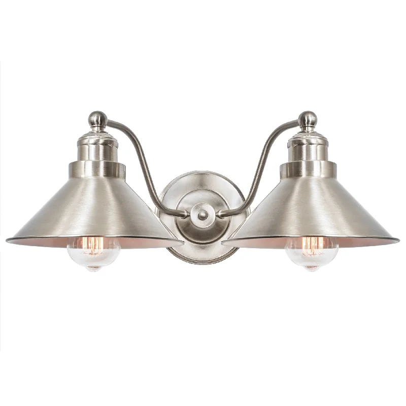 Industrial Ceiling - Mounted Lighting for Assembly PlantsKira Home Welton 19" Modern Industrial 2-Light Wall Sconce, Brushed Nickel Finish Industrial Ceiling - Mounted Lighting for Assembly PlantsKira Home Welton 19" Modern Industrial 2-Light Wall Sconce, Brushed Nickel Finish