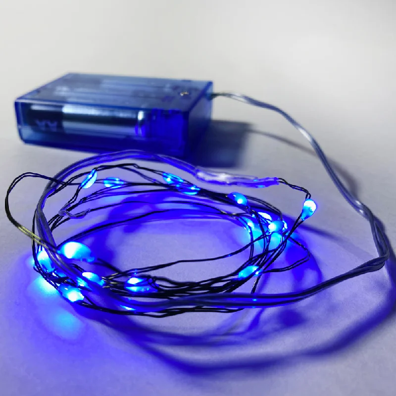 String Lights with Edison Bulbs for Rustic AmbianceBlue Fairy LED Battery Lights (3 AA, not included) String Lights with Edison Bulbs for Rustic AmbianceBlue Fairy LED Battery Lights (3 AA, not included)