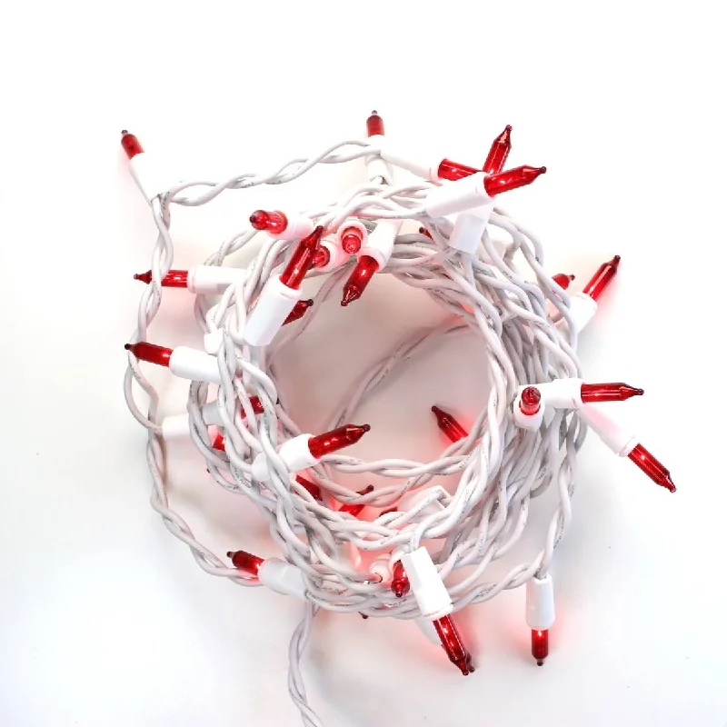 String Lights for Outdoor Dining Areas20-bulb Red Glass Craft Lights, White Wire