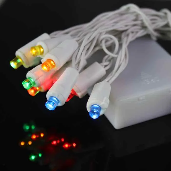 Twinkling String Lights for a Magical Atmosphere20-light 5mm Multicolor LED Battery Lights, White Wire Twinkling String Lights for a Magical Atmosphere20-light 5mm Multicolor LED Battery Lights, White Wire