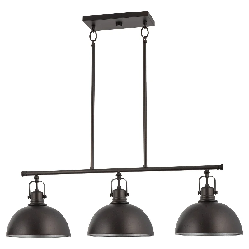 Durable Industrial Lighting for Harsh EnvironmentsKira Home Belle 34" 3-Light Modern Industrial Kitchen Island Light, Dome Shades + Swivel Joints, Oil Rubbed Bronze Finish