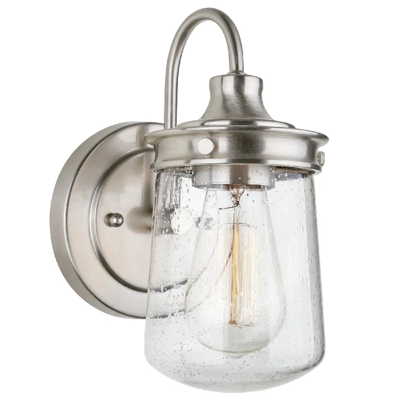 Industrial Ceiling - Mounted Lighting for Assembly PlantsKira Home Mason 10" Industrial Farmhouse Wall Sconce/Light, Seeded Glass Shade, Dimmable, Brushed Nickel Finish Industrial Ceiling - Mounted Lighting for Assembly PlantsKira Home Mason 10" Industrial Farmhouse Wall Sconce/Light, Seeded Glass Shade, Dimmable, Brushed Nickel Finish