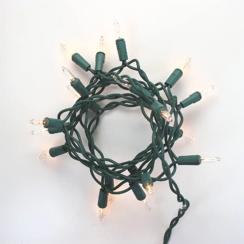 String Lights for Camping Trips15-bulb Clear Glass Craft Lights, Green Wire