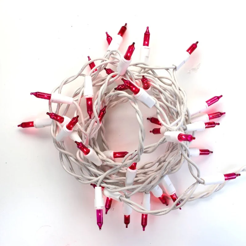 Waterproof String Lights for Patio Decor35-bulb Pink Glass Craft Lights, White Wire