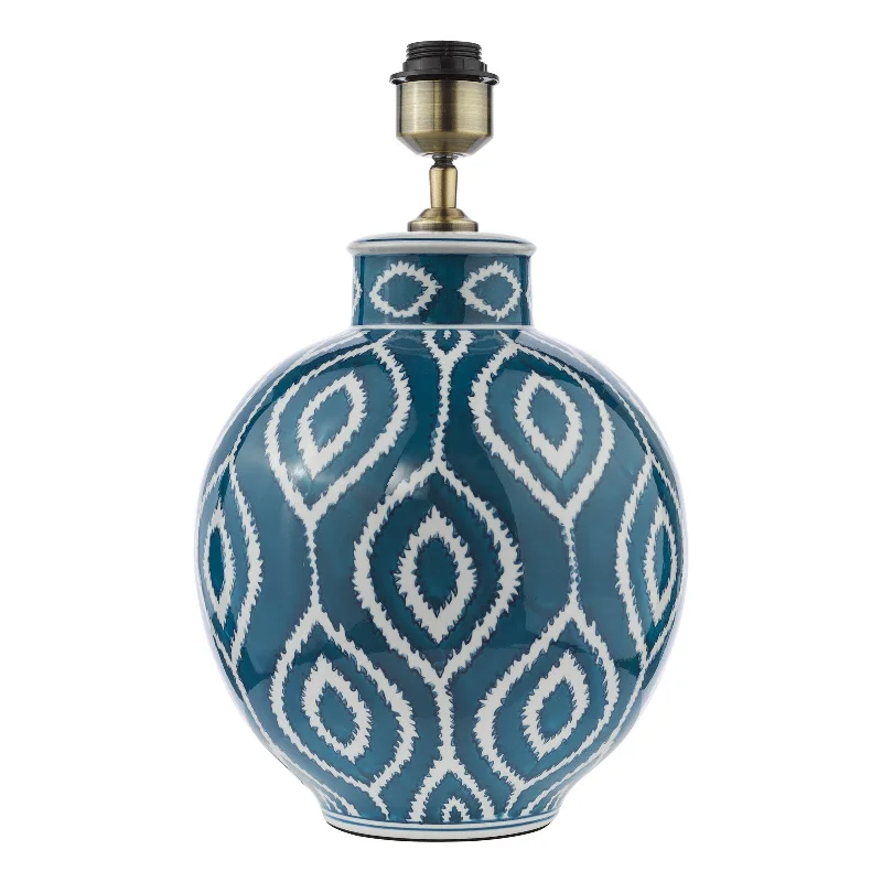 Dakari Table Lamp Blue and Antique Brass- Base Only