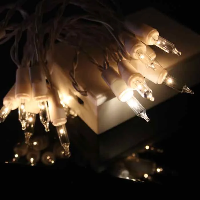 String Lights with Multicolored Bulbs for Festive OccasionsBattery Operated Mini Lights, White Wire