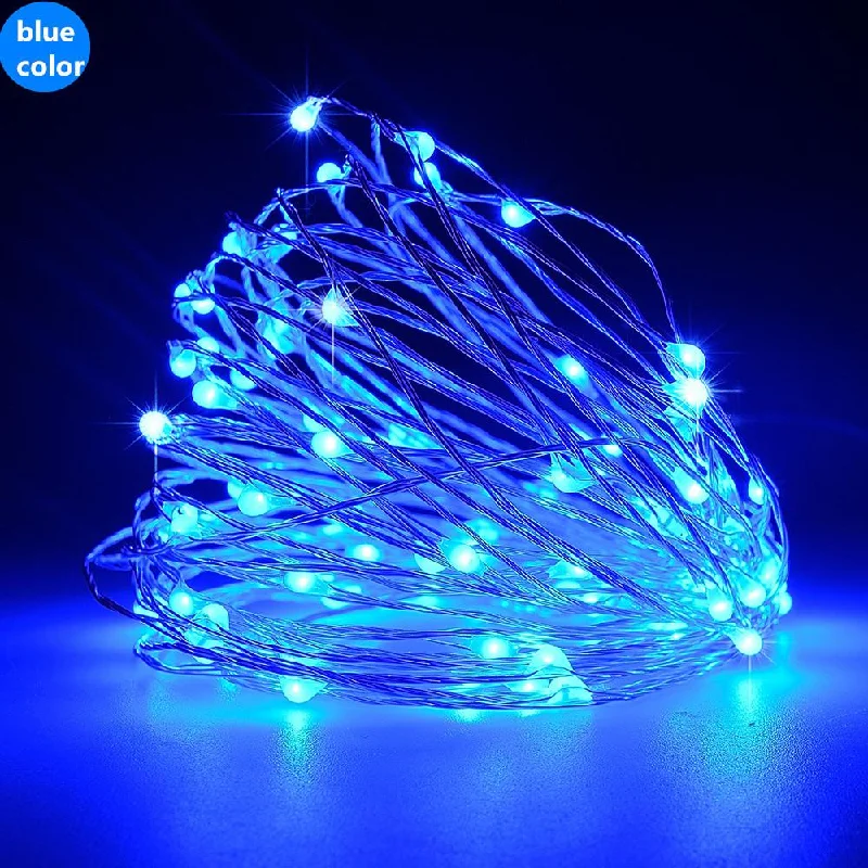 String Lights for Nursery Room DecorBLOWOUT 33 FT | 100 LED Blue Waterproof Micro Fairy String Lights With Power Adaptor