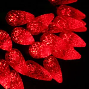 String Lights with Clear Bulbs for a Classic Look50-light C6 Red LED Christmas Lights, 4" Spacing Green Wire String Lights with Clear Bulbs for a Classic Look50-light C6 Red LED Christmas Lights, 4" Spacing Green Wire