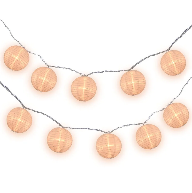 Color - Changing LED String Lights for Christmas DecorBLOWOUT 4" Beige Round Shimmering Nylon Lantern Party String Lights (8FT, Expandable) Color - Changing LED String Lights for Christmas DecorBLOWOUT 4" Beige Round Shimmering Nylon Lantern Party String Lights (8FT, Expandable)