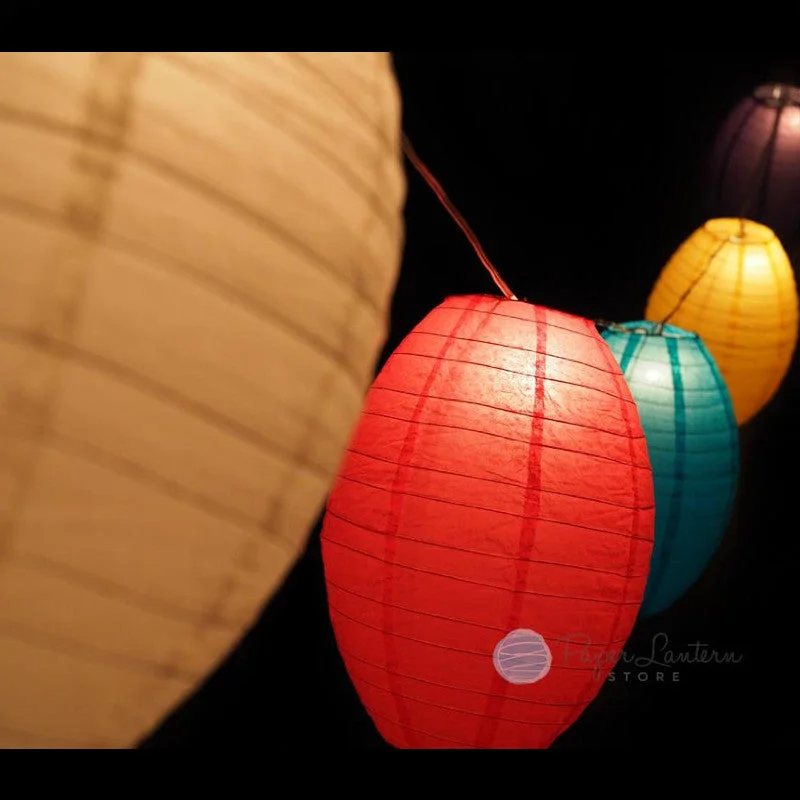 String Lights for Outdoor Dining Areas14" Easter Egg / Baby Shower Vibrant Lantern String Light COMBO Kit (21 FT)