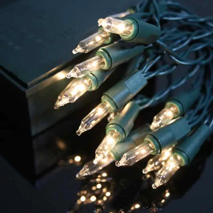 String Lights with Edison Bulbs for Rustic AmbianceBattery Operated Mini Lights, Green Wire