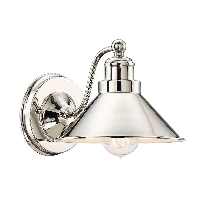 Industrial Lighting for Metal Fabrication ShopsKira Home Welton 8.5" Modern Industrial Wall Sconce, Polished Nickel Finish Industrial Lighting for Metal Fabrication ShopsKira Home Welton 8.5" Modern Industrial Wall Sconce, Polished Nickel Finish