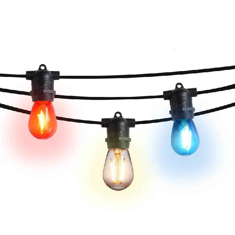 Waterproof String Lights for Patio DecorPatriotic 4th of July Outdoor Commercial String Light with Shatterproof LED Bulbs, Black Cord Waterproof String Lights for Patio DecorPatriotic 4th of July Outdoor Commercial String Light with Shatterproof LED Bulbs, Black Cord