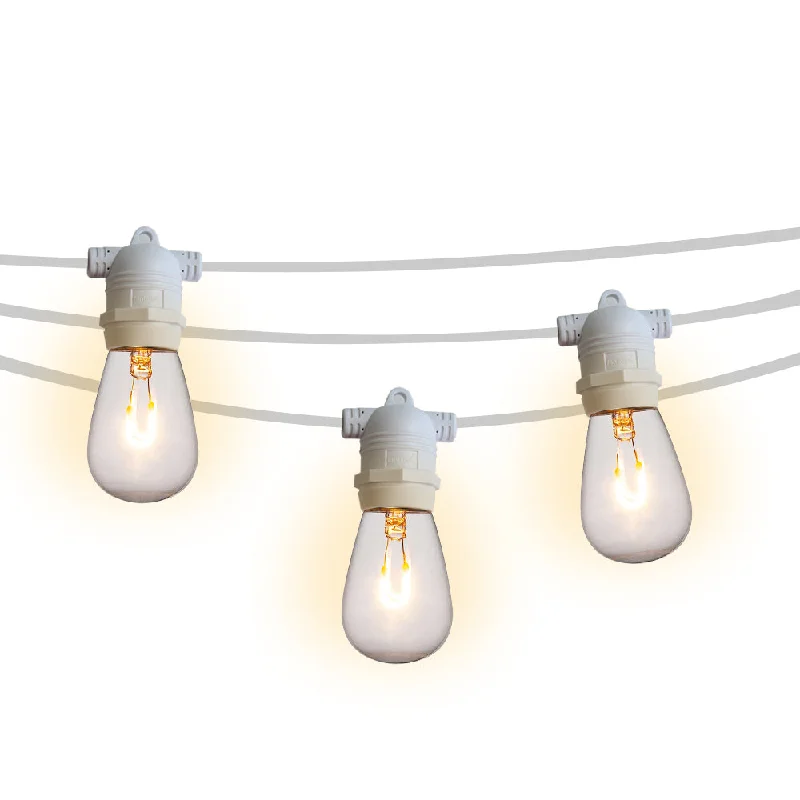 Solar - Powered String Lights for Energy - Saving Backyards10 Socket Outdoor Commercial Shatterproof LED String Light Set, 21 FT White Cord w/ E26, Weatherproof SJTW Solar - Powered String Lights for Energy - Saving Backyards10 Socket Outdoor Commercial Shatterproof LED String Light Set, 21 FT White Cord w/ E26, Weatherproof SJTW