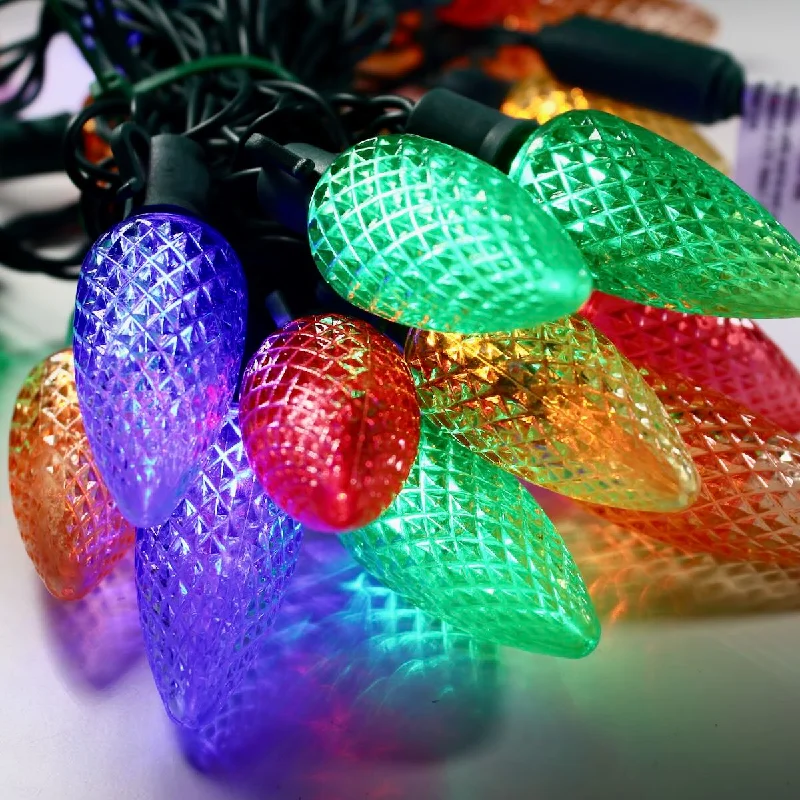 String Lights for DIY Home Decor Projects25-light C9 Multicolor LED Christmas Lights, 8" Spacing Green Wire String Lights for DIY Home Decor Projects25-light C9 Multicolor LED Christmas Lights, 8" Spacing Green Wire