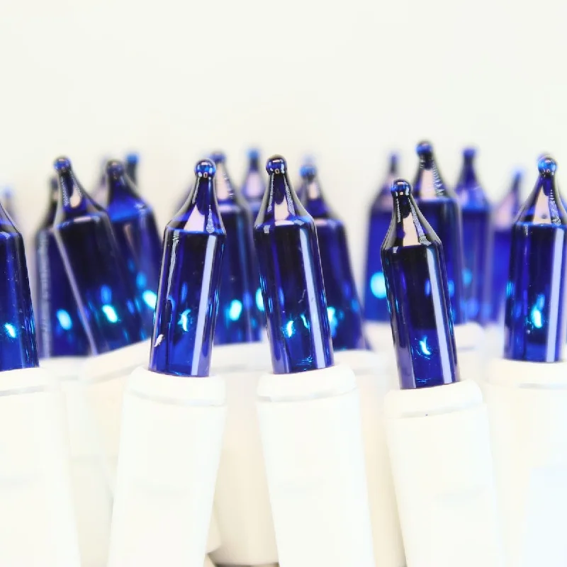 String Lights with Clear Bulbs for a Classic Look50-bulb Blue Mini Lights, 2.5" Spacing, White Wire String Lights with Clear Bulbs for a Classic Look50-bulb Blue Mini Lights, 2.5" Spacing, White Wire