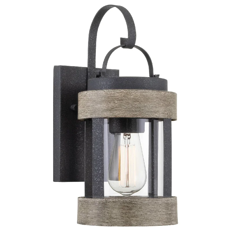 Industrial Area Lighting for Large Open SpacesKira Home Rochester 13.5" Modern Indoor Outdoor Wall Sconce + Cylinder Glass Shade, Weathered Oak Wood Style + Textured Black Finish Industrial Area Lighting for Large Open SpacesKira Home Rochester 13.5" Modern Indoor Outdoor Wall Sconce + Cylinder Glass Shade, Weathered Oak Wood Style + Textured Black Finish