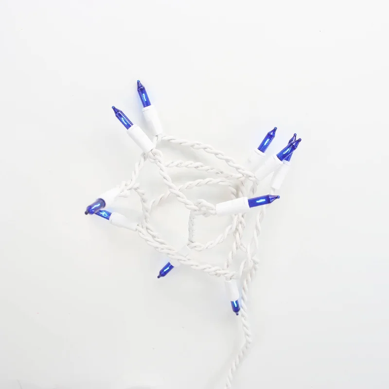 String Lights for Wedding Receptions10-bulb Blue Glass Craft Lights, White Wire