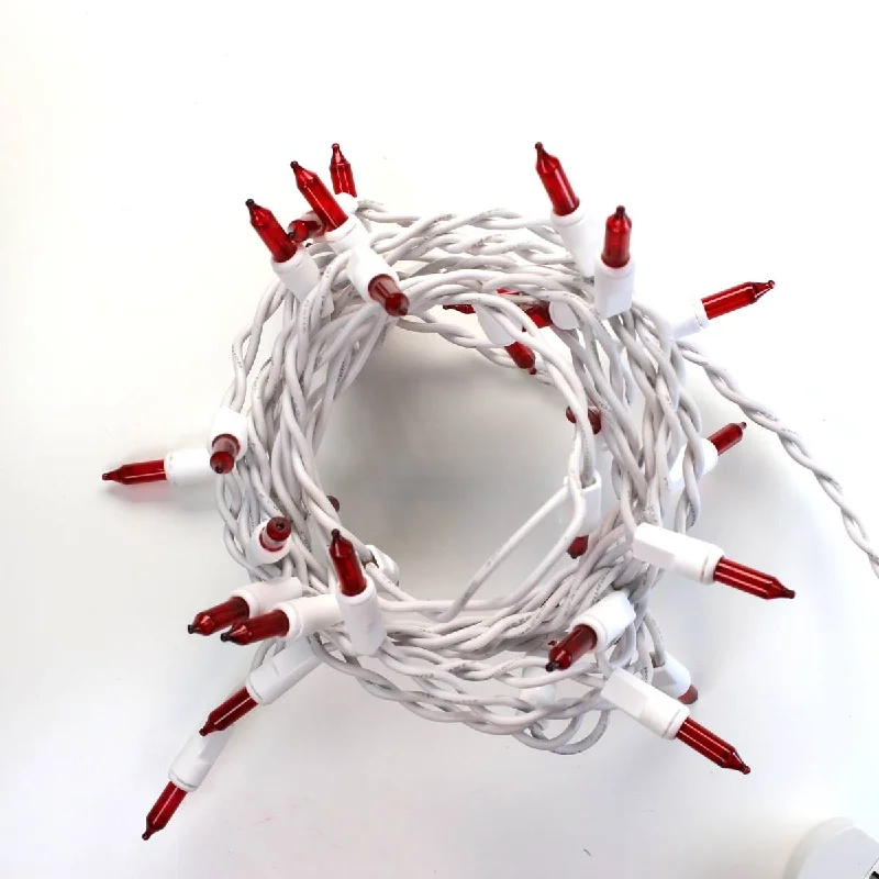 String Lights for Nursery Room Decor35-bulb Red Glass Craft Lights Bulb, White Wire