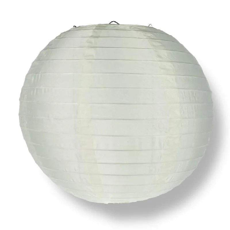 String Lights for Nursery Room Decor4" Beige / Ivory Round Shimmering Nylon Lantern, Even Ribbing, Hanging Decoration (10 PACK) (String Light Sold Separately)