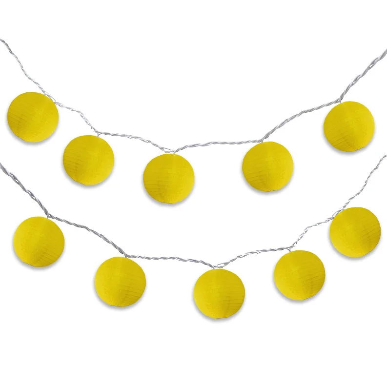 String Lights for Balcony DecorationBLOWOUT 4" Yellow Round Shimmering Nylon Lantern Party String Lights (8FT, Expandable) String Lights for Balcony DecorationBLOWOUT 4" Yellow Round Shimmering Nylon Lantern Party String Lights (8FT, Expandable)