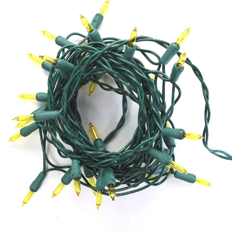 String Lights for Seasonal Decorations (Spring, Fall, etc.)35-bulb Yellow Glass Craft Lights, Green Wire String Lights for Seasonal Decorations (Spring, Fall, etc.)35-bulb Yellow Glass Craft Lights, Green Wire