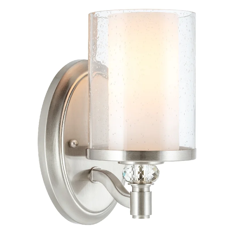 Industrial Wall - Mounted Lighting for Workshop WallsKira Home Victoria 10" Transitional Wall Sconce, Frosted Glass Inner Shade + Clear Seeded Glass Outer Shade, Brushed Nickel Finish Industrial Wall - Mounted Lighting for Workshop WallsKira Home Victoria 10" Transitional Wall Sconce, Frosted Glass Inner Shade + Clear Seeded Glass Outer Shade, Brushed Nickel Finish
