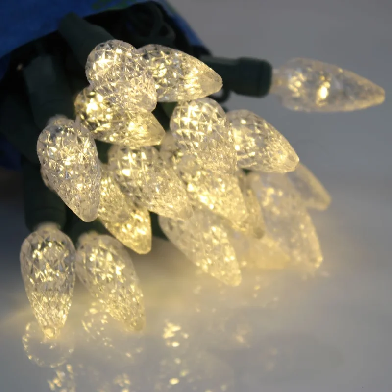 Fairy String Lights for Bedroom Decor50-light C6 Warm White LED Christmas Lights, 4" Spacing Green Wire Fairy String Lights for Bedroom Decor50-light C6 Warm White LED Christmas Lights, 4" Spacing Green Wire