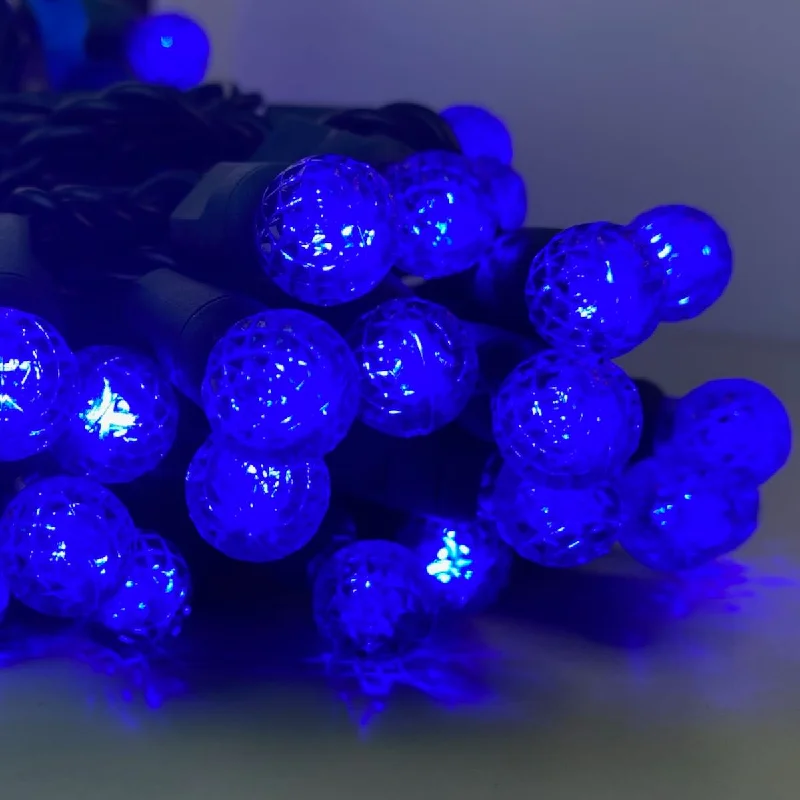 Solar - Powered String Lights for Energy - Saving Backyards50-light G12 Blue LED Christmas Lights, 4" Spacing Green Wire Solar - Powered String Lights for Energy - Saving Backyards50-light G12 Blue LED Christmas Lights, 4" Spacing Green Wire