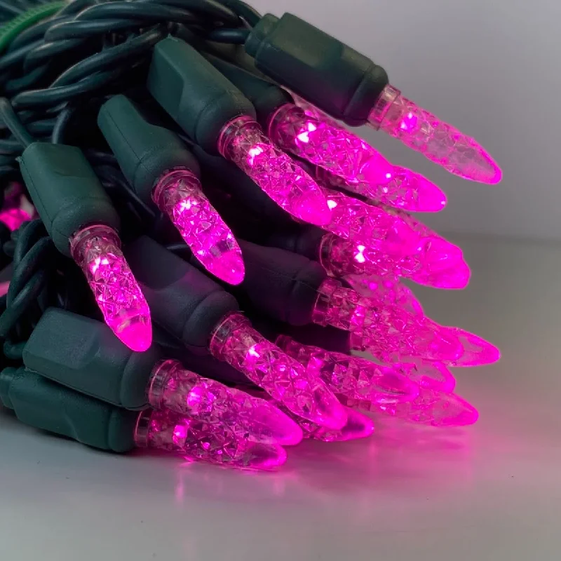 Solar - Powered String Lights for Energy - Saving Backyards50-light M5 Pink LED Christmas Lights, 4" Spacing Green Wire Solar - Powered String Lights for Energy - Saving Backyards50-light M5 Pink LED Christmas Lights, 4" Spacing Green Wire