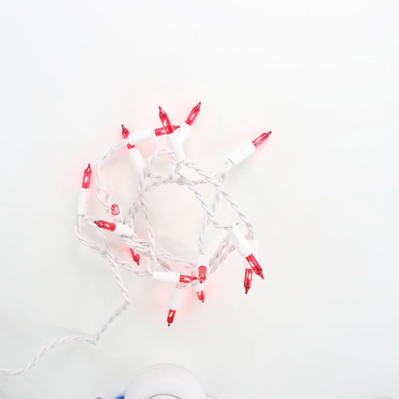 String Lights for Wedding Receptions15-bulb Red Glass Craft Lights, White Wire