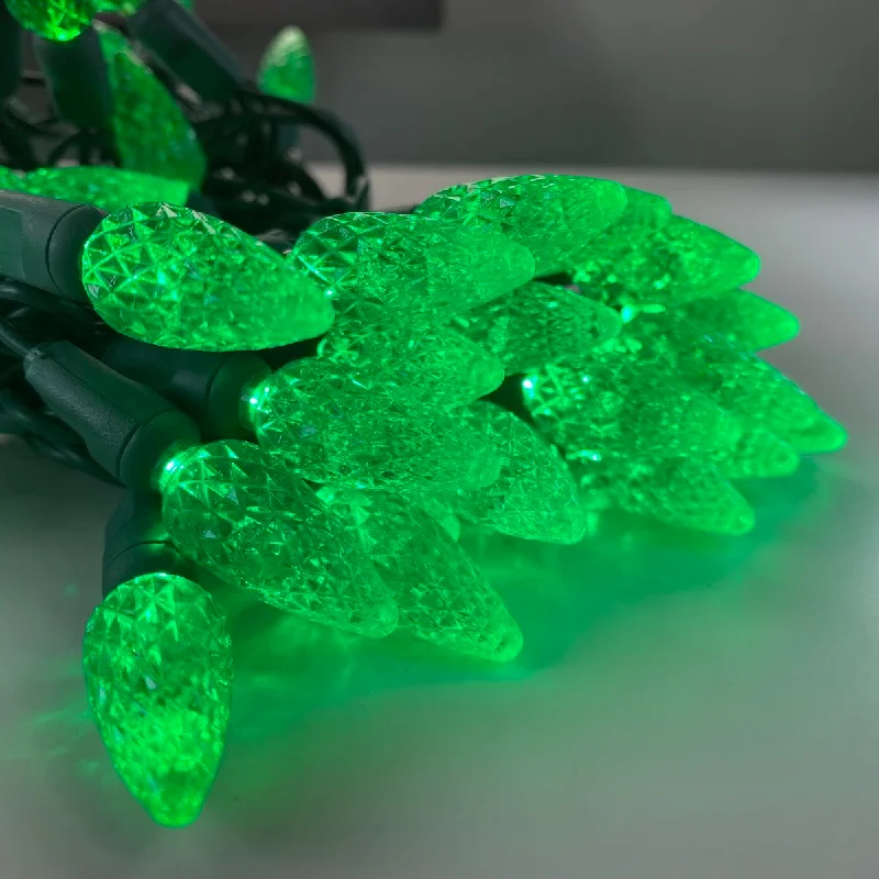 Fairy String Lights for Bedroom Decor50-light C6 Green LED Christmas Lights, 4" Spacing Green Wire Fairy String Lights for Bedroom Decor50-light C6 Green LED Christmas Lights, 4" Spacing Green Wire