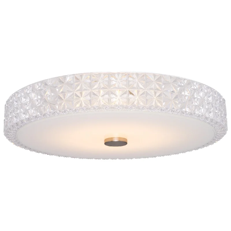 Industrial Lighting for Pharmaceutical ManufacturingKira Home Maxine 15" Modern Flush Mount Ceiling Light, 20W LED (120W eq.), Clear Crystal Style Shade + Glass Diffuser, 3000k Warm White Light, White Industrial Lighting for Pharmaceutical ManufacturingKira Home Maxine 15" Modern Flush Mount Ceiling Light, 20W LED (120W eq.), Clear Crystal Style Shade + Glass Diffuser, 3000k Warm White Light, White