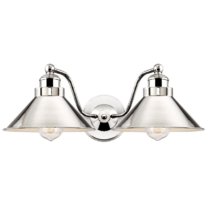 Industrial Exit Sign Lighting for Quick EvacuationKira Home Welton 19" Modern Industrial 2-Light Wall Sconce, Polished Nickel Finish Industrial Exit Sign Lighting for Quick EvacuationKira Home Welton 19" Modern Industrial 2-Light Wall Sconce, Polished Nickel Finish
