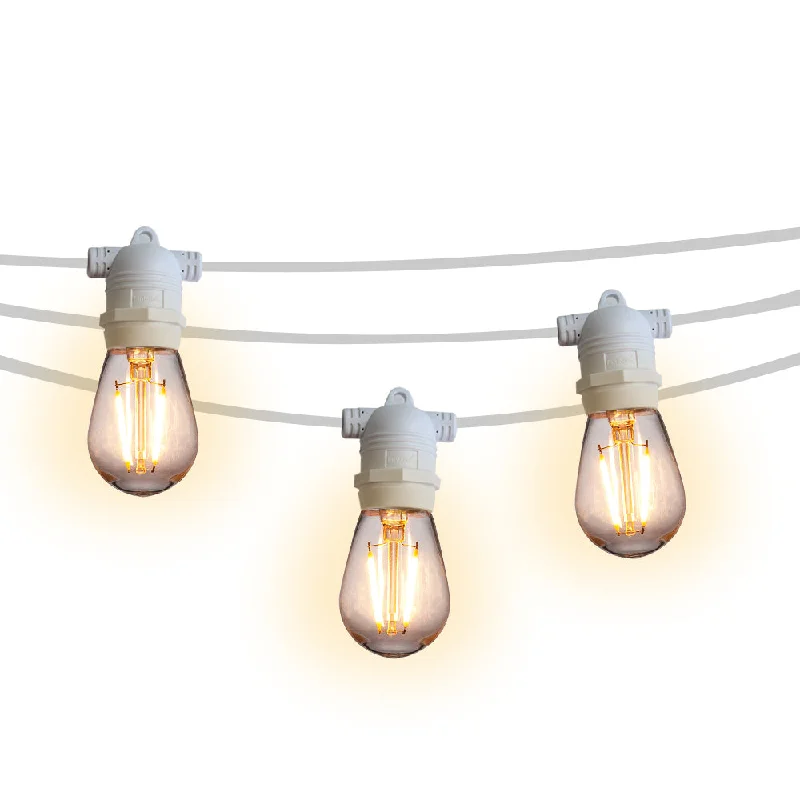 String Lights for Camping Trips24 Socket Outdoor Commercial String Light Set, 54 FT White Cord w/ 2-Watt Shatterproof LED Bulbs, Weatherproof SJTW String Lights for Camping Trips24 Socket Outdoor Commercial String Light Set, 54 FT White Cord w/ 2-Watt Shatterproof LED Bulbs, Weatherproof SJTW