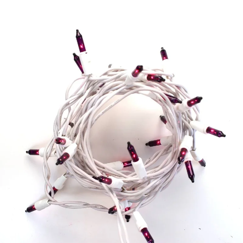 String Lights with Multicolored Bulbs for Festive Occasions35-bulb Purple Glass Craft Lights, White Wire String Lights with Multicolored Bulbs for Festive Occasions35-bulb Purple Glass Craft Lights, White Wire
