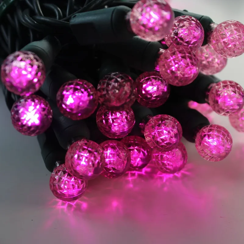 String Lights for Camping Trips50-light G12 Pink LED Christmas Lights, 4" Spacing Green Wire String Lights for Camping Trips50-light G12 Pink LED Christmas Lights, 4" Spacing Green Wire