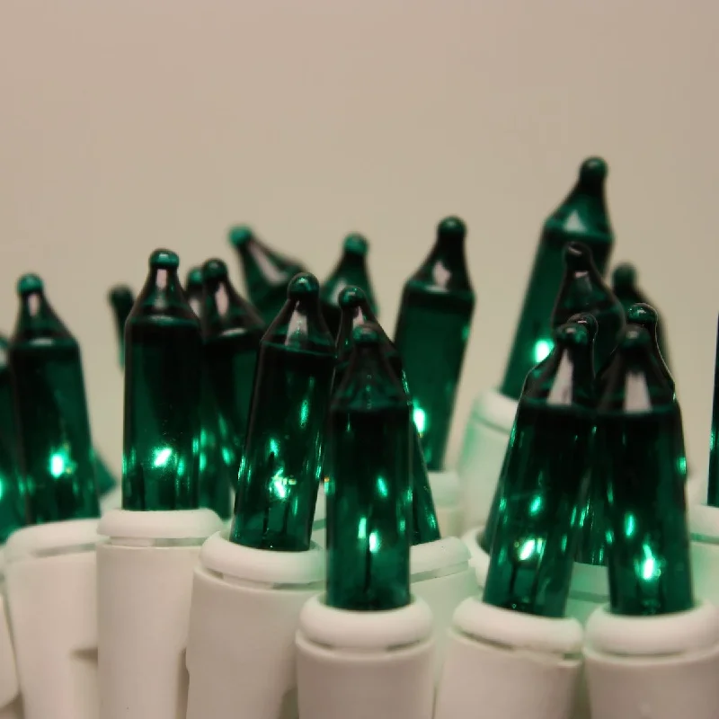 String Lights for Seasonal Decorations (Spring, Fall, etc.)50-bulb Green Mini Lights, 2.5" Spacing, White Wire String Lights for Seasonal Decorations (Spring, Fall, etc.)50-bulb Green Mini Lights, 2.5" Spacing, White Wire