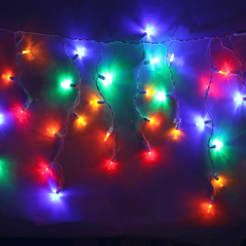 Solar - Powered String Lights for Energy - Saving Backyards100-light M5 Multicolor LED Icicle Lights, White Wire Solar - Powered String Lights for Energy - Saving Backyards100-light M5 Multicolor LED Icicle Lights, White Wire