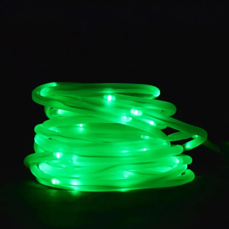 String Lights with Edison Bulbs for Rustic AmbianceBLOWOUT 50 Green LED Solar Powered Garden Stake Rope Tube String Light  w/ Light Sensor (16.5 FT)