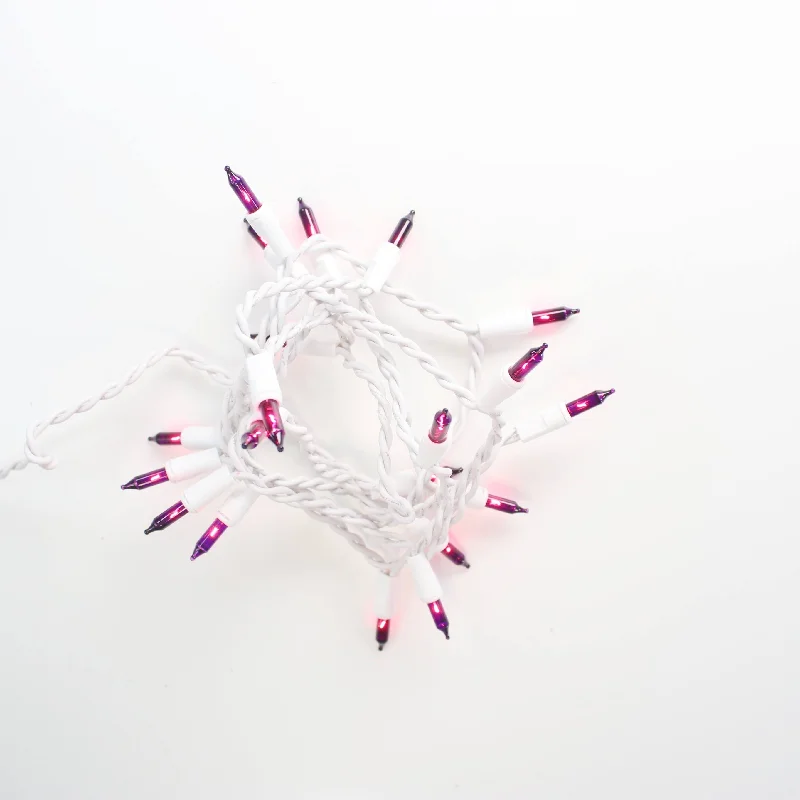 String Lights for Porch Lighting20-bulb Purple Glass Craft Lights, White Wire