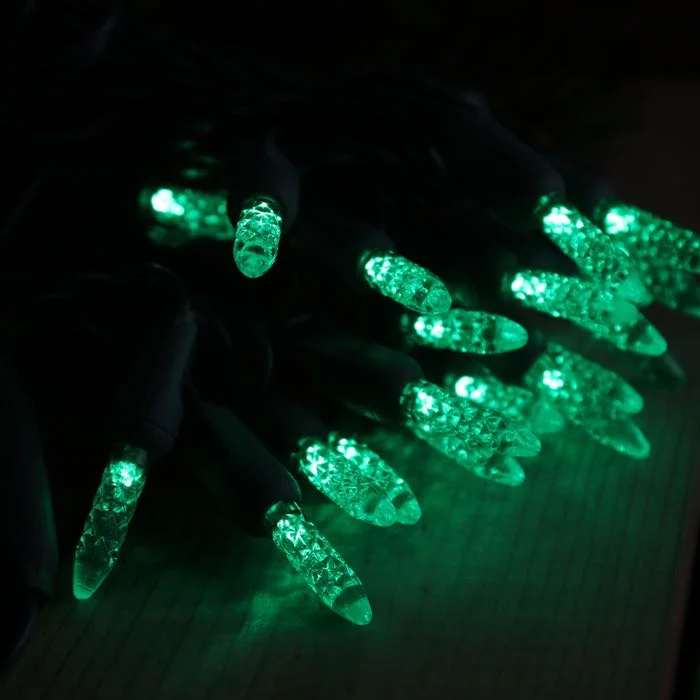 Battery - Operated String Lights for Indoor Use50-light M5 Green LED Christmas Lights, 4" Spacing Green Wire Wire Battery - Operated String Lights for Indoor Use50-light M5 Green LED Christmas Lights, 4" Spacing Green Wire Wire