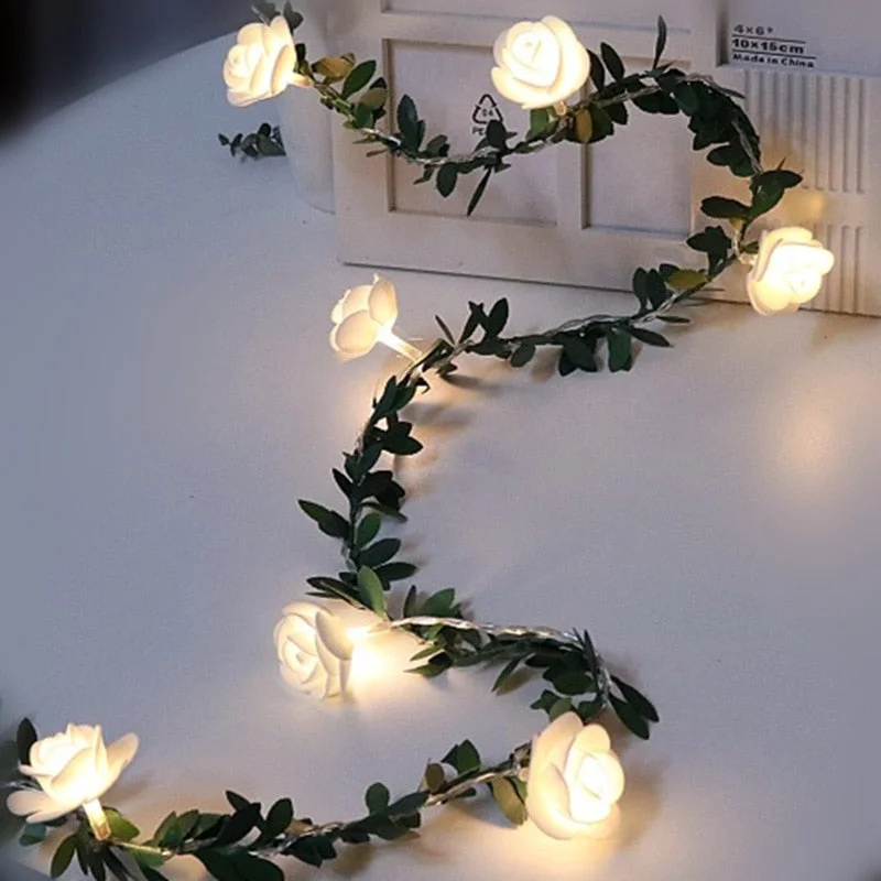 String Lights for Wedding ReceptionsRose Flower Battery LED String Lights