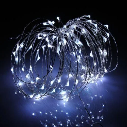 String Lights with Multicolored Bulbs for Festive OccasionsBLOWOUT 33 FT | 100 Cool White LED Waterproof Micro Fairy String Lights with AC Plug-In Power