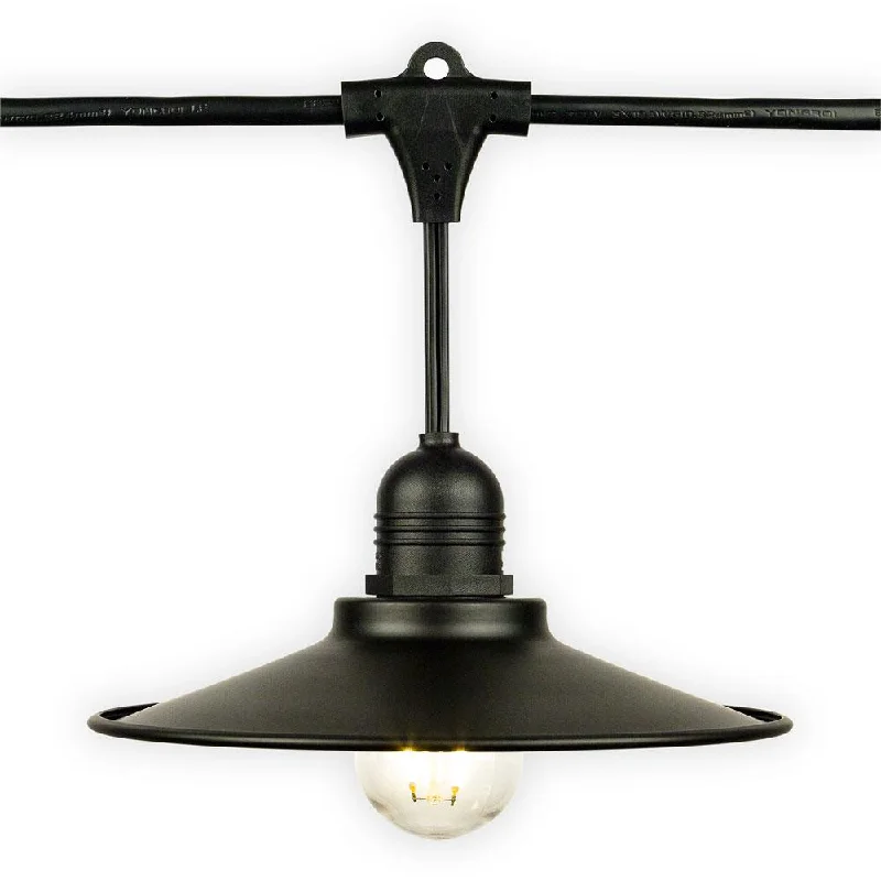 String Lights for Restaurant Outdoor Seating(40 Pack) Classic Metal Patio Light Bulb Shade Cover for Outdoor Commercial String Lights, E26, Black String Lights for Restaurant Outdoor Seating(40 Pack) Classic Metal Patio Light Bulb Shade Cover for Outdoor Commercial String Lights, E26, Black